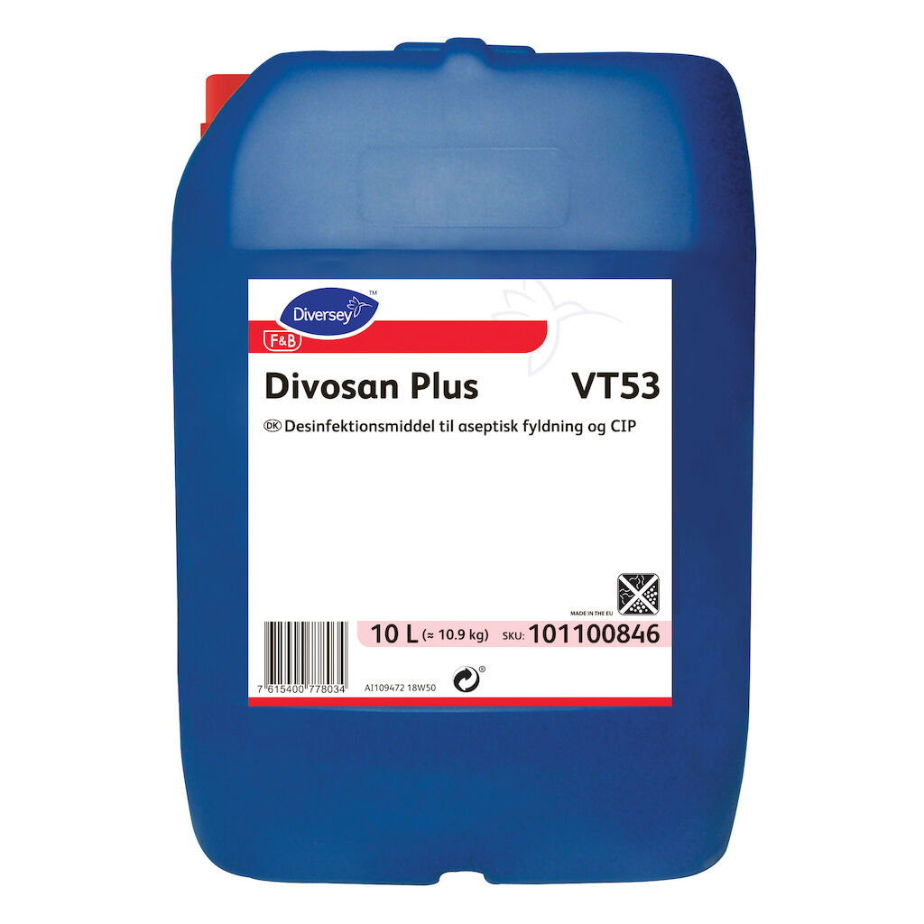 Divosan Plus VT53 10L - Desinfektionsmiddel til aseptisk fyldning og CIP
